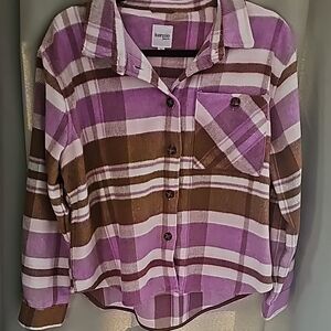 Kensie Purple Plaid Button Down Shirt